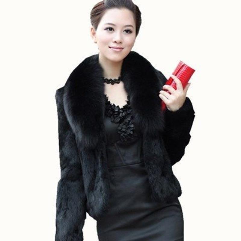 Women's Imitation Fur Autumn and Winter Imitation Mink Fur Imitation Fur Coat Women's Short Fox Fur Collar Rabbit Fur Coat