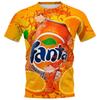 Lustiges Herren T-Shirt Fanta Soda 3D Getränkedruck Sport Schnelltrocknend Atmungsaktiv Streetwear Lässig Urlaubs-Trend Mode Kurzarm Jungen Top