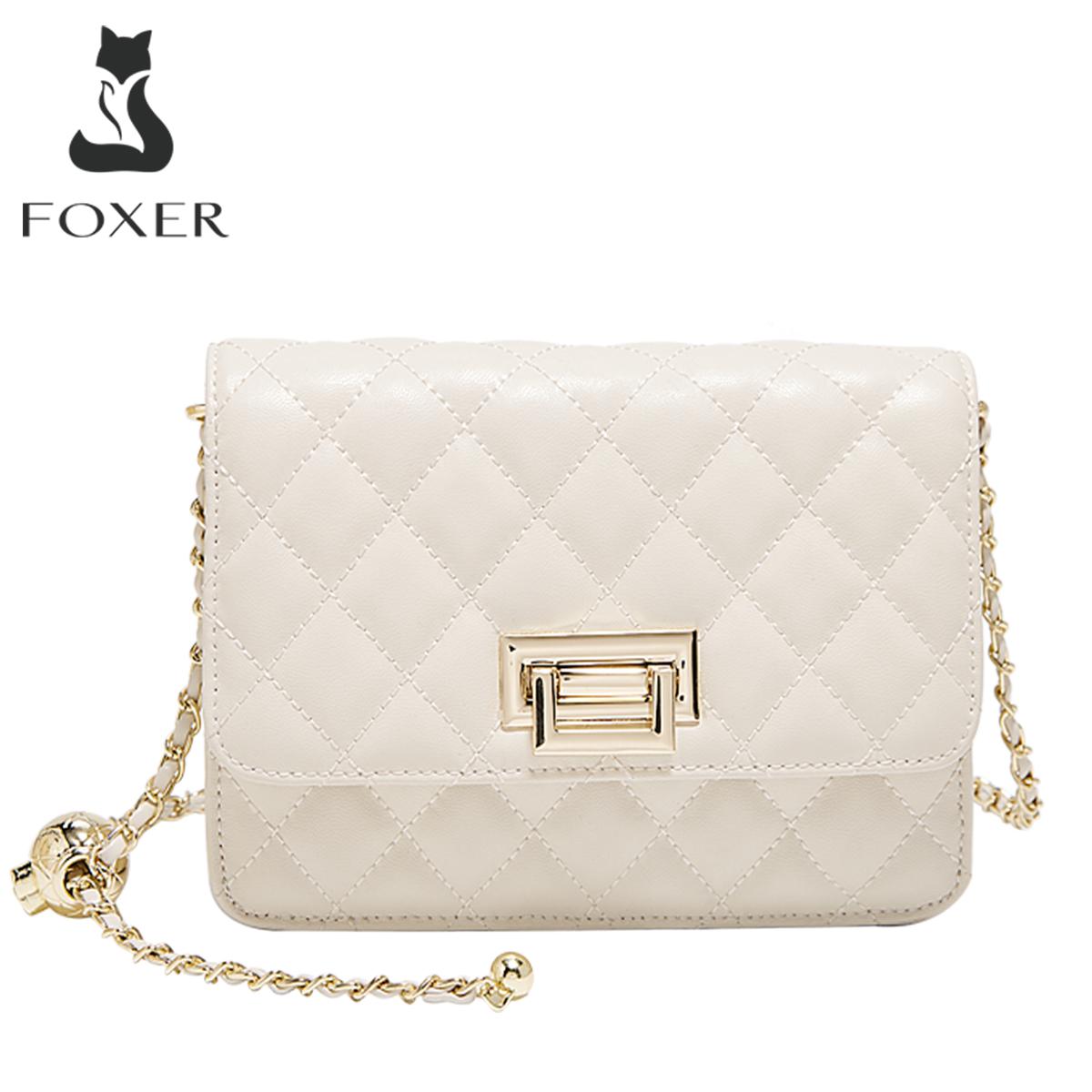 

FOXER Split Leather Women Shoulder Bag 2026 Elegant Female Messenger Bag Crossbody Purse for Daily & Party Use