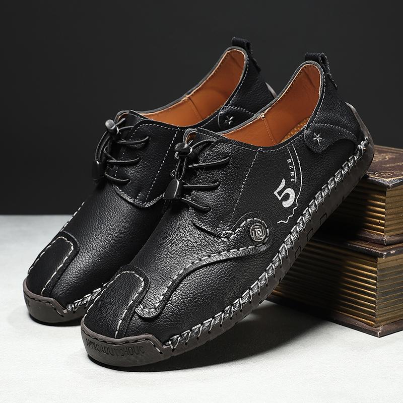 

Brand Men Soft Casual Lace-up Commute Shoes Leather Comfortable Driving Flats Men s Sheos Classic Outdoor Non-slip Oxfords Shoes 48