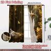 2pcs, 2D FLAT PRINTING Curtains (Without Rod) Autumn Fox Halloween Festival Creative Curtains Polyester Curtains Decorations
