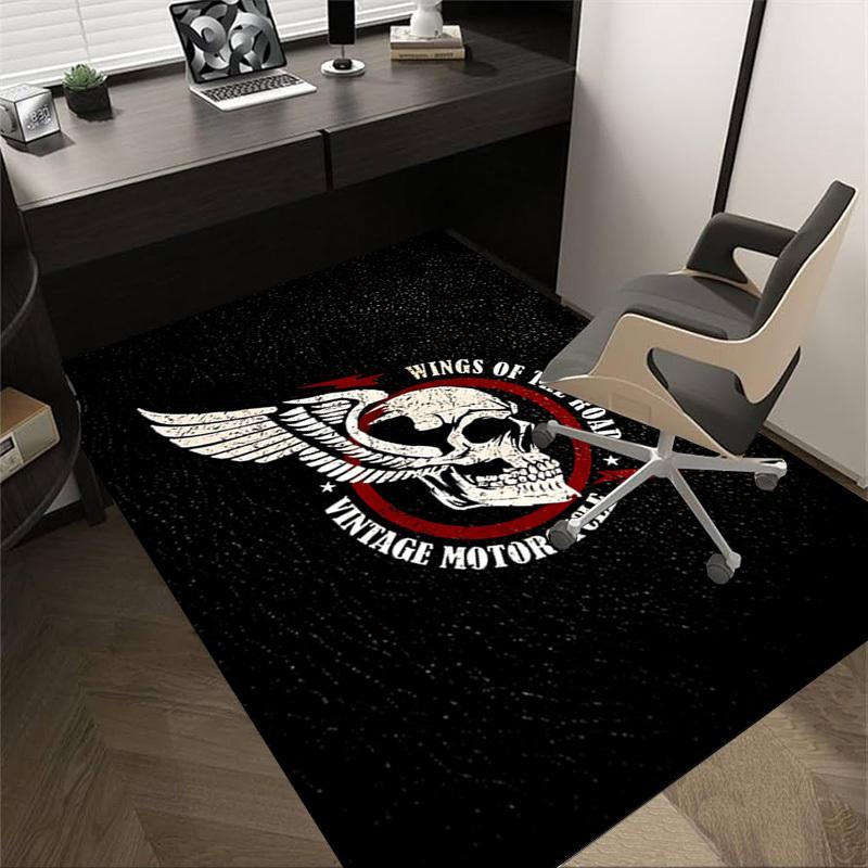 

1pc WINGS OF THE ROAD VINTAGE MOTORCYCLE Carpet Anti Slip Polyester Floor Mat for office,Bedroom 60cm by 90cm