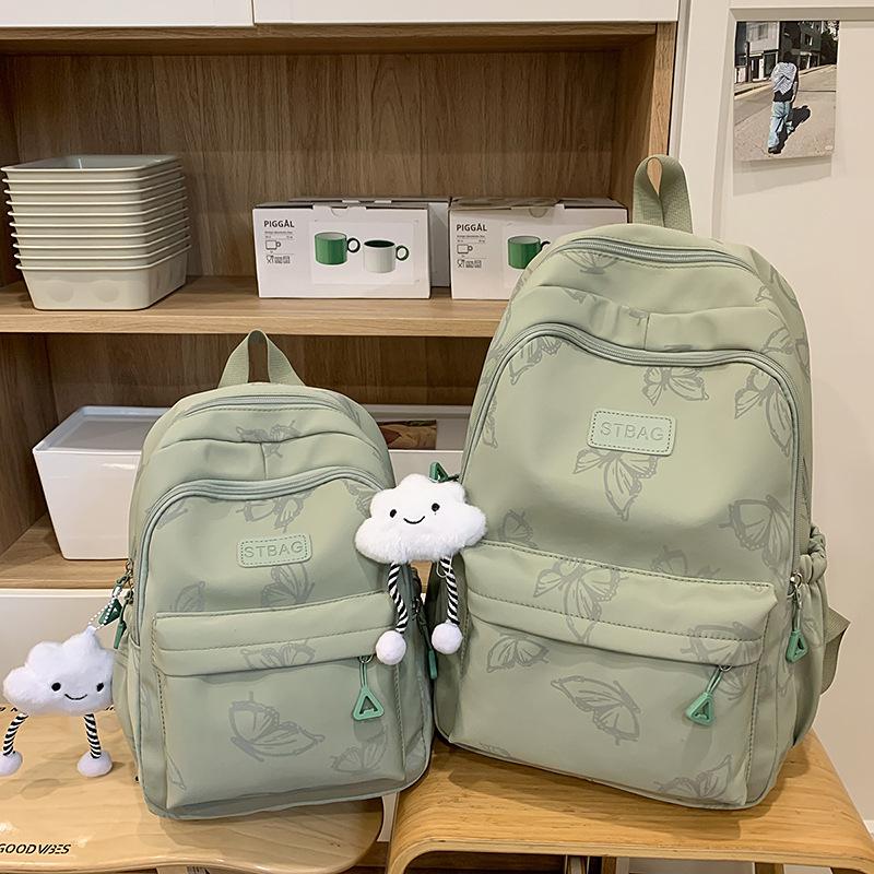 Schoolbag Korean version ins wind butterfly printing backpack lightweight wear-resistant junior high school college student schoolbag niche versatile
