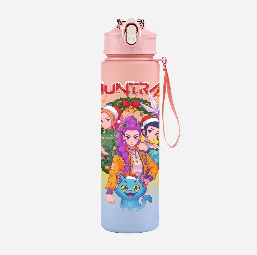 Bottiglia d'Acqua K-Pop Cacciatori di Demoni Stampata per Natale da 750 ml Tazza Grande Capacità Tazza da Acqua Portatile per Bambini Sport all'Aperto Regalo per Bambino