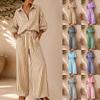 Women's Fashion Casual Autumn Winter Long Sleeve POLO Neck Pants Suits