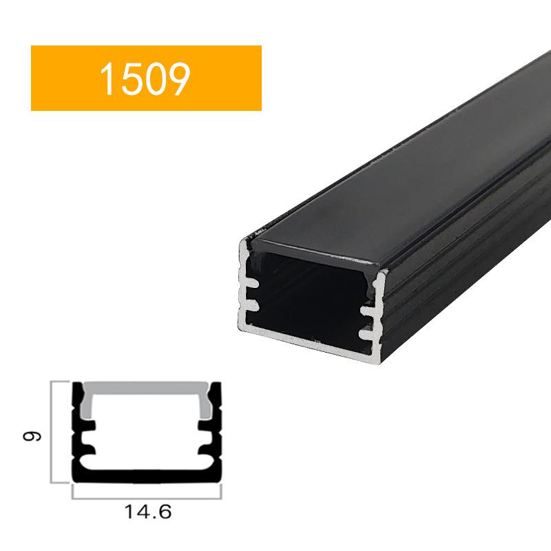 0.5m/1m 2-20pcs Black LED Aluminum Profile V/U/YW Style For 5050 5630 Strip Light Channel Black Cover Cabinet Closet Bar Lamp