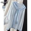 Women's Color Block Stripe Round Neck Knit Top