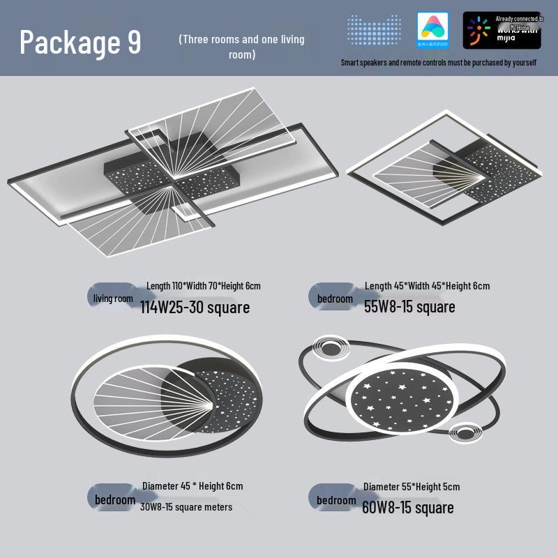 Smart Ceiling Light Package for Living Room - Compatible with Mijia Xiaoai Control