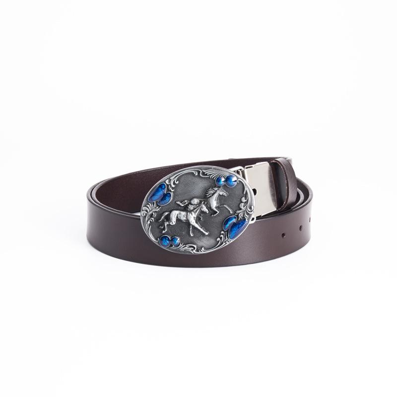 Men's Retro Punk Metal Buckle Leather Belt
