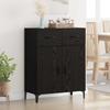 Sideboard in Black Oak Look 69.5 x 34 x 90 cm Engineered Wood