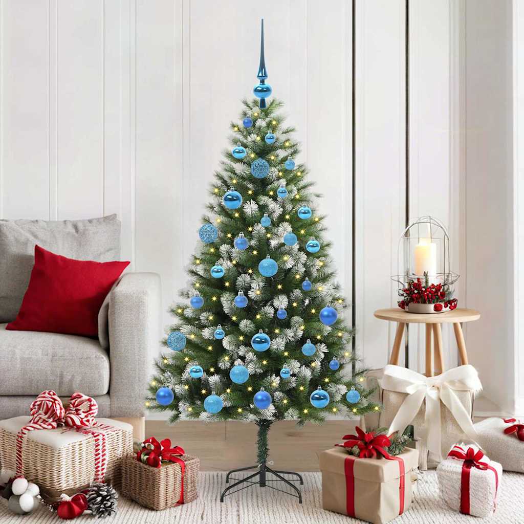 vidaXL Artificial Rotatable Christmas Tree with Flocked Snow