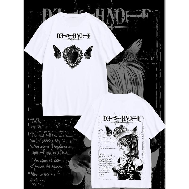 Death Note L Light Ryuk Vintage Anime T‑Shirt Shinigami Skull Horror Print Oversized Unisex Cotton Short Sleeve High Quality Otaku Streetwear Tops