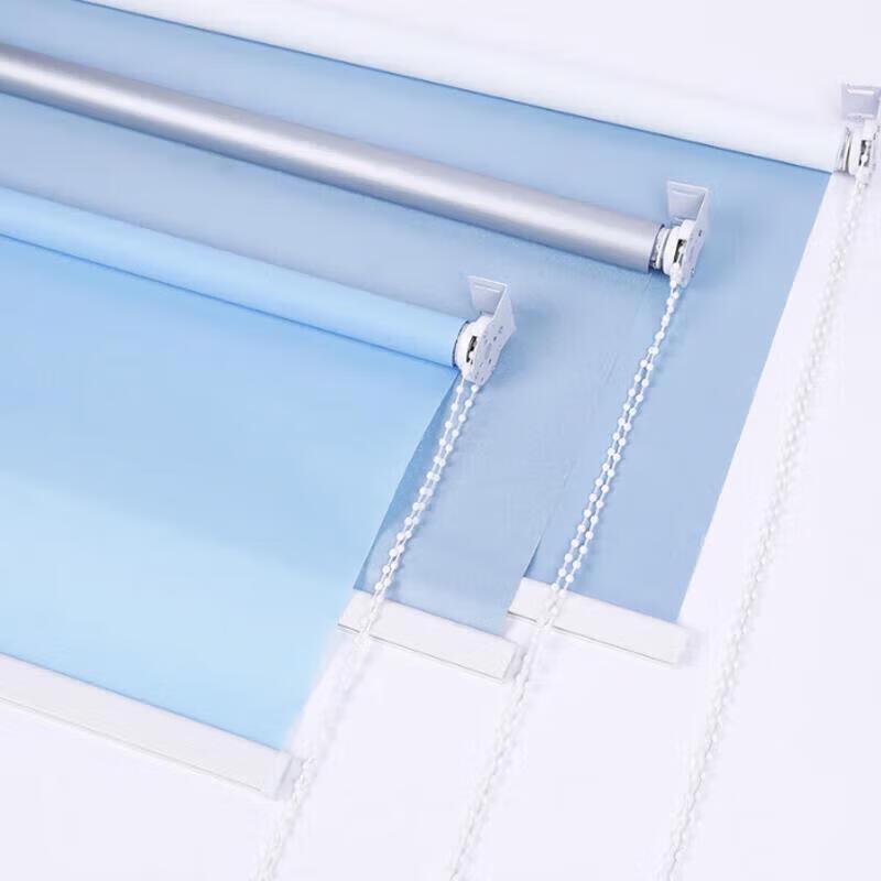 Light Blue Full Blackout Grommet Curtain