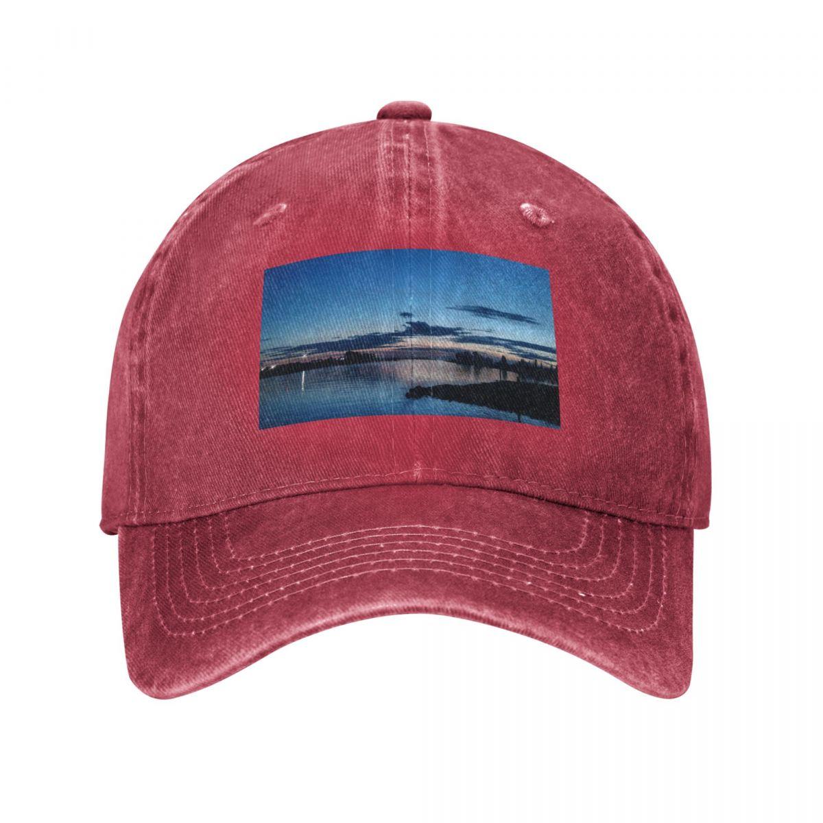 Fraser River Vancouver at Dusk Baseball Cap Sports Cap Beach Bag beach hat fun hats Women Unisexs