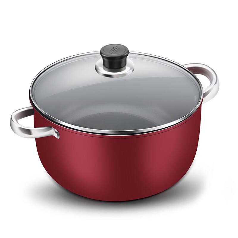 

ZISIZ 30CM Double-Handle Iron Soup Pot with Lid