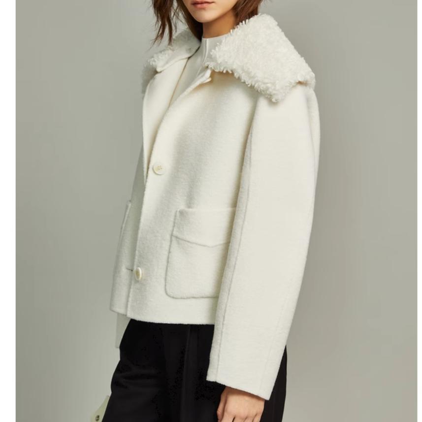ELLE Single Button Commuter Fashion Coat For Petite Women coats EN36252