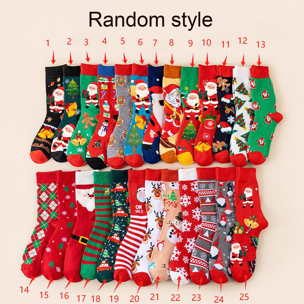 Christmas Advent Socks 24 Days Advent Countdown Calendar 12 Pairs of Soft Crew Socks for Women Men Adults Teens Holiday