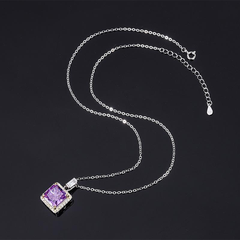 

Ювелирные изделия Douyin имитация цвета сокровища высокоуглеродистый алмаз квадратный кулон камень 10 * 10