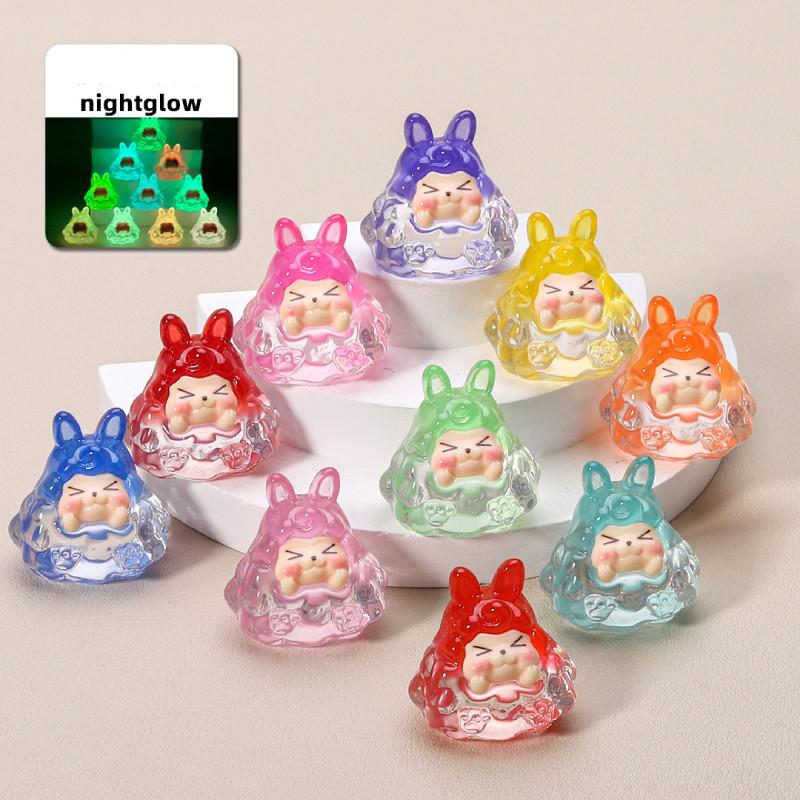 Kiki Lumious Resin Ornament Figures Blind Box Mini Toy Cartoon Doll Decor Car