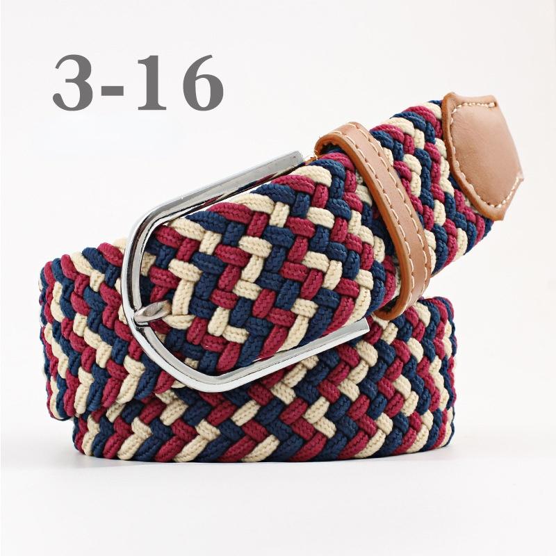 2026 New Fashion High Quality Explosive Women's Canvas Belt Men's Elastic Belt Casual Stretch Woven Pin Buckle Belt