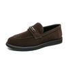 Scarpe da Uomo in Pelle Scamosciata Moda Hot Selling Europa America Suola Morbida Suola Massaggiante Comoda Mocassini, Scarpe Piatte da Uomo per Affari