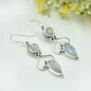 Rainbow Moonstone Gemstone Earring, Dangle Earring, Bezel Earring, Charm Jewelry, Handmade Earring, 925 Silver Earring