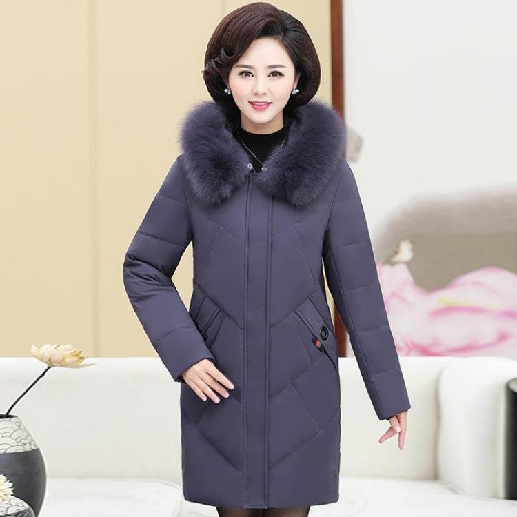 

Зимняя пуховая куртка 2024 для женщин больших размеров, модная теплая утолщенная трендовая модель для мамы с меховым воротником 5XL (Recommended for 165-180 kg)