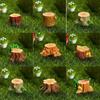 Mini ciot de copac Figurină în miniatură Casă Statuie din rășină Micro Peisaj Zână Grădină Artizanat Ornament pentru casă de păpuși Decorarea casei