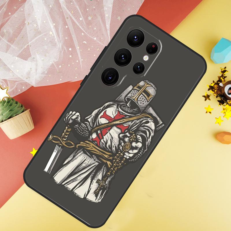 Christian Templar Knights Phone Case For Samsung Galaxy S25 S26 Ultra S21 S20 S22 S23 Ultra S10 Plus S24 FE Cover Coque