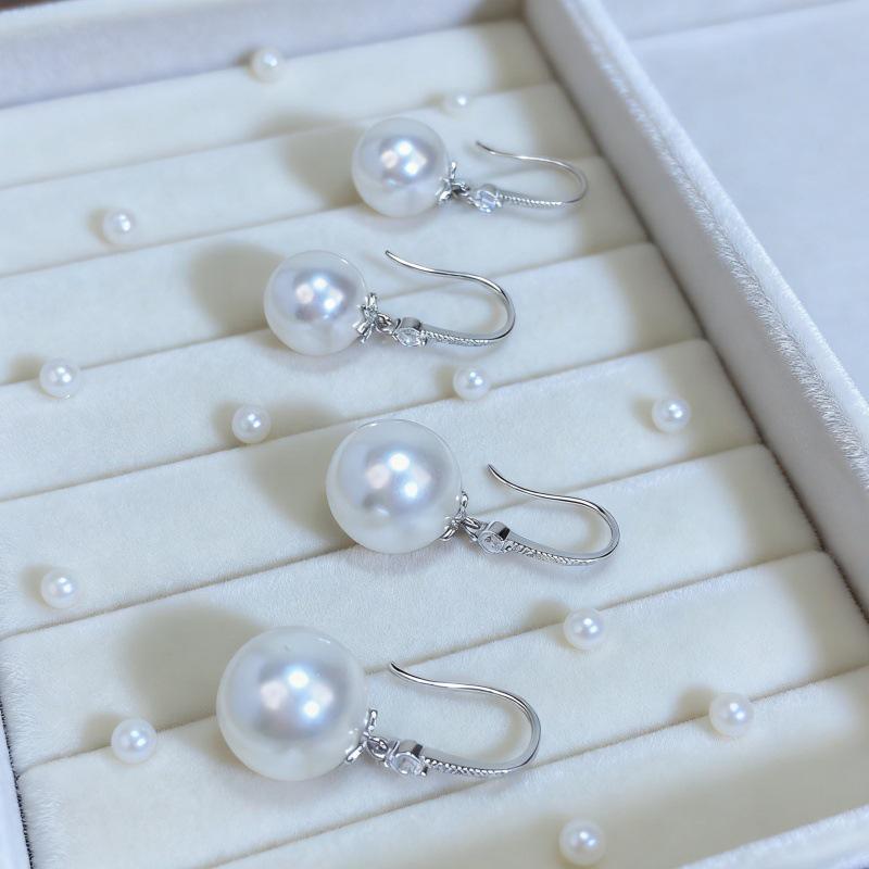 Korean Style S925 Sterling Silver Pearl and Zircon Ear Hook Earrings 925 Sterling Silver