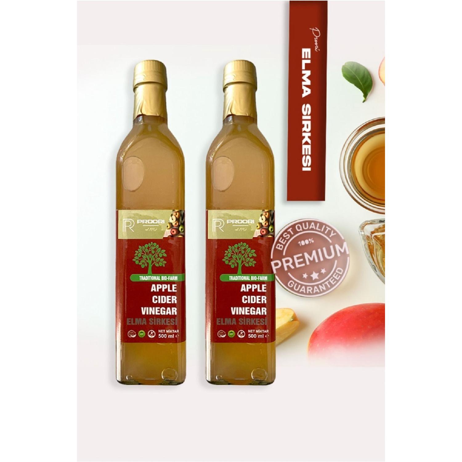 

Органічний витриманий яблучний оцет для пиття природного бродіння 500 мл Детоксикаційна упаковка з 2 шт. (1000 мл)