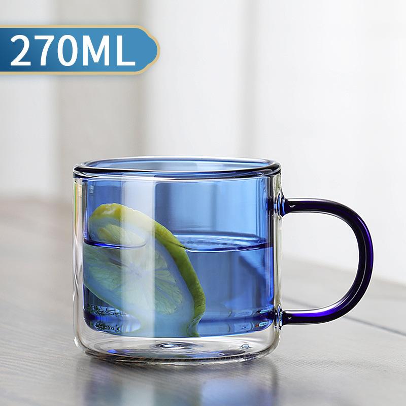 Double Wall Insulated Colorful Glass Cup Clear Espresso Coffee Mugs Handmade Beer Mug Tea Milk Whiskey Glass Cups Drinkware
