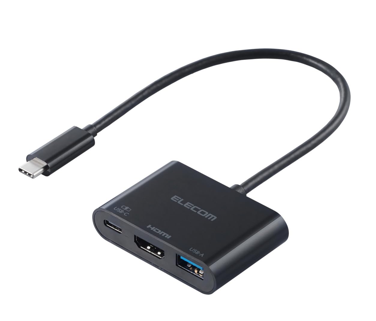 ELECOM Док-станция для смартфона, зарядка, 4K, данные, черный, DST-W11, USB-C станция, 3-в-1, PD100W, USB-A (7,5 Вт Питание, Поддержка), HDMI, Поддержка, Высокоскоростной