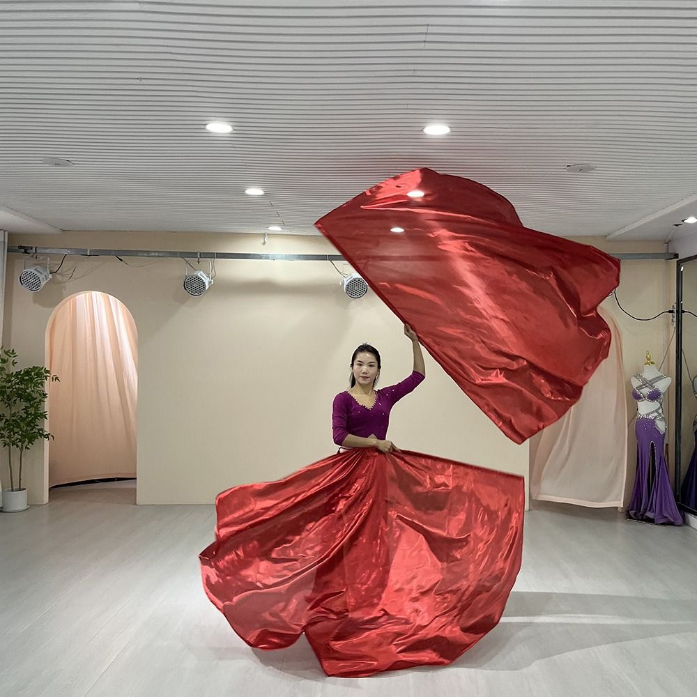 Mehrfarbige Halbkreisförmige Fahnen Skalierbare Stäbe Tanzrequisiten Neue Bauchtanz-Accessoires Requisiten