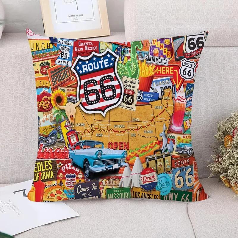 Highway Route  Decoration Living Room Decorative Pillowcase x Couch Pillows Cushion Cover x Cushions Covers Pillow Bed