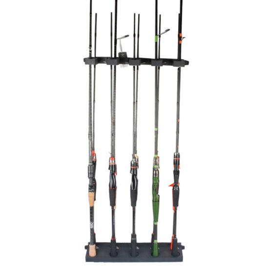 Wall Mount Fishing Rod Holder 10 Holes Multi-function Vertical Fishing Pole Display Storage Rack Organizer Stand Fishing Accessories