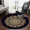 1pc Golden Mandala Pattern Round carpet, Made of Polyester,Perfect for Decorating Office Chairs, Living Rooms,Vibrant Decorative Rug