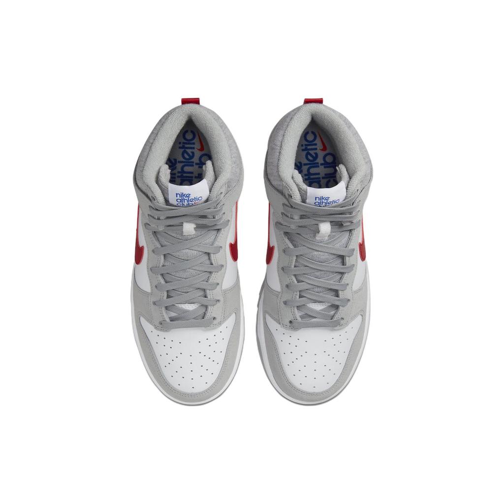 New Nike Dunk High Light Smoke Grey Gym Red DJ6152-001