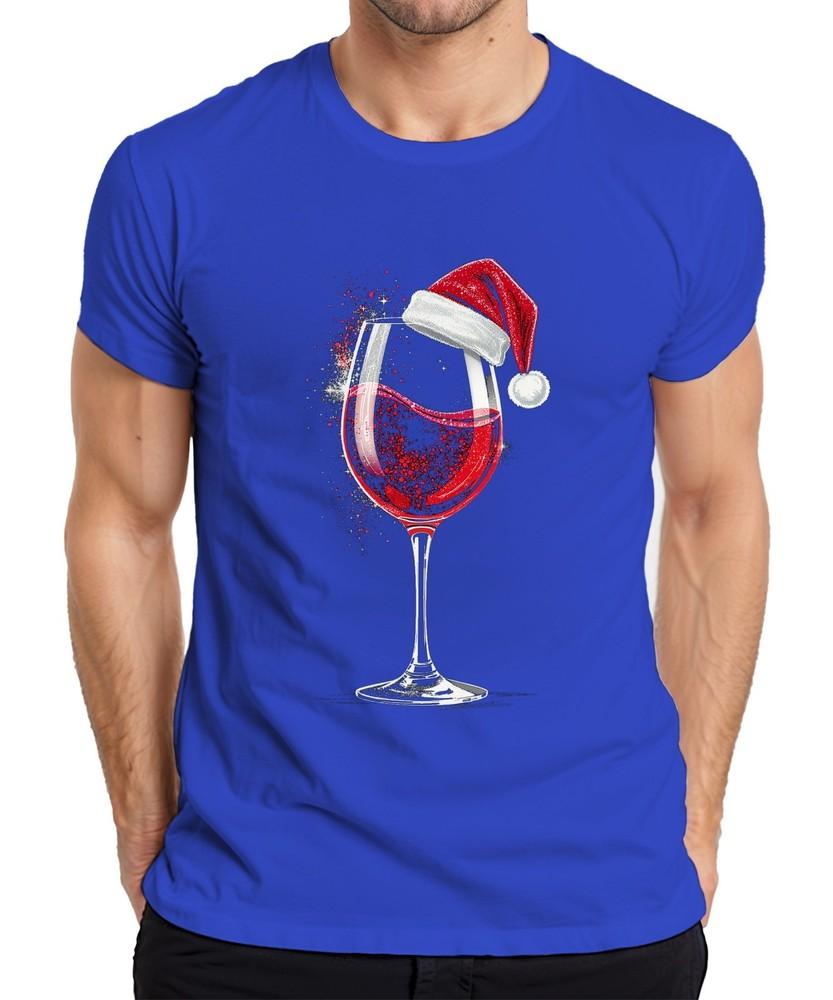 Wine Glass Santa Hat Red Wine Xmas Gift Wine Party Unisexs TShirt
