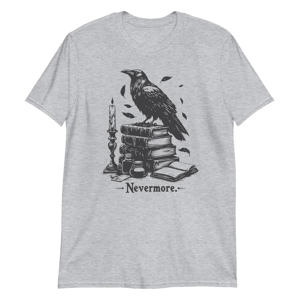 Nevermore Raven Men Shirt Edgar Allan Poe Tee, The Raven Poem Shirt, Gothic Literature Gift, Dark Academia Book Lover T-Shirt