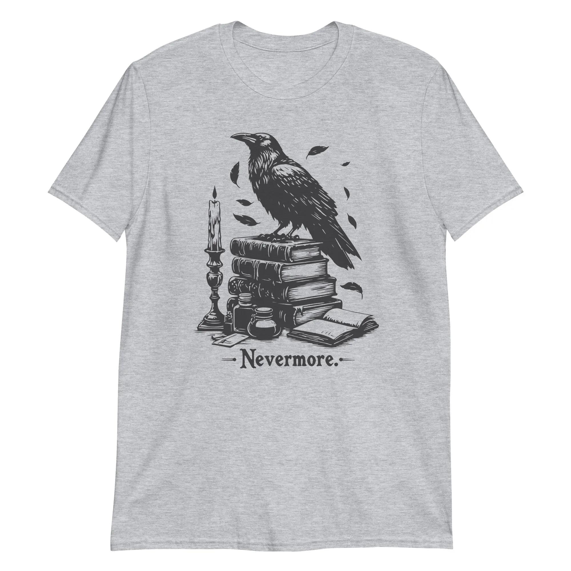 

Никогда больше Ворон Мужская Футболка Эдгар Аллан По Футболка, Футболка по Поэме Ворон, Подарок для Любителя Готической Литературы, Футболка для Любителя Книг в Стиле Темной Академии 3XL