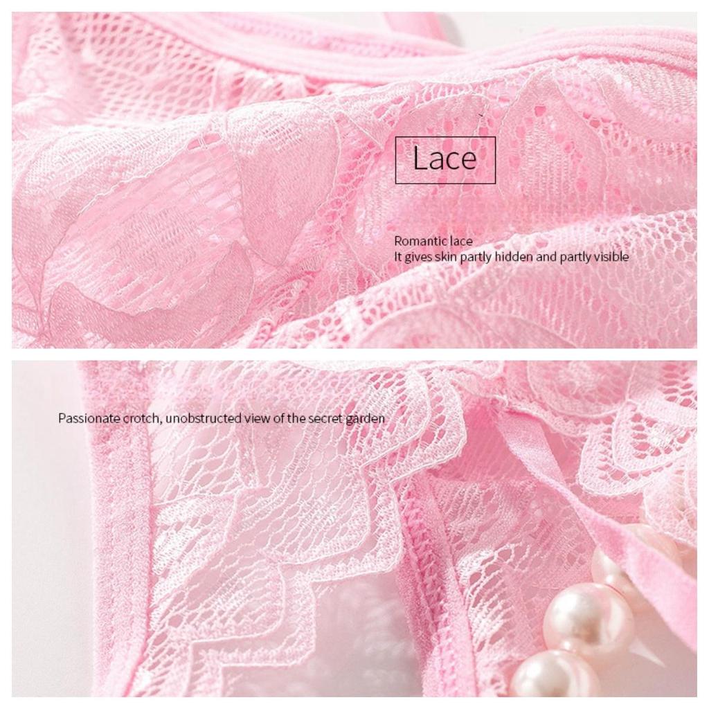 Lace Underwear for Women Sexy Hot Knit Pearl Micro String Thongs Underwear Sexy Erotic Bare Buttocks Crotchless Panties Erotic Lingerie