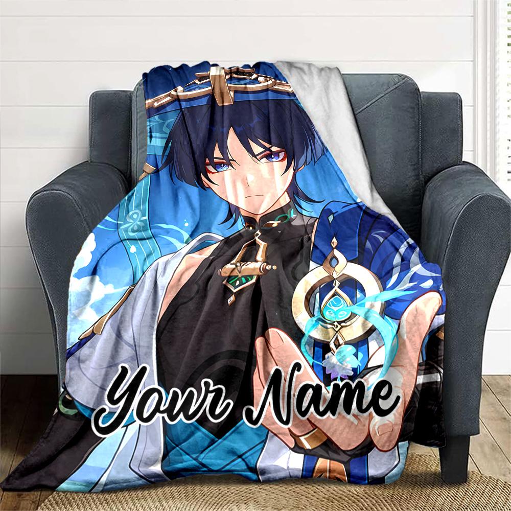 Customizable Genshin Impact9 Throw Blanket – Personalized Name, All-Season Cozy Snug Blanket, Machine Washable, Personalized Blanket