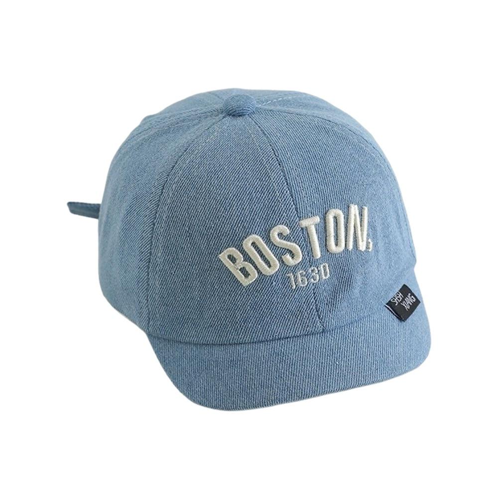 

Cotton Denim Children Duck Tongue Cap Letter Embroidered Sunshade Hat Sun Cap For Infant Boy Girl синий