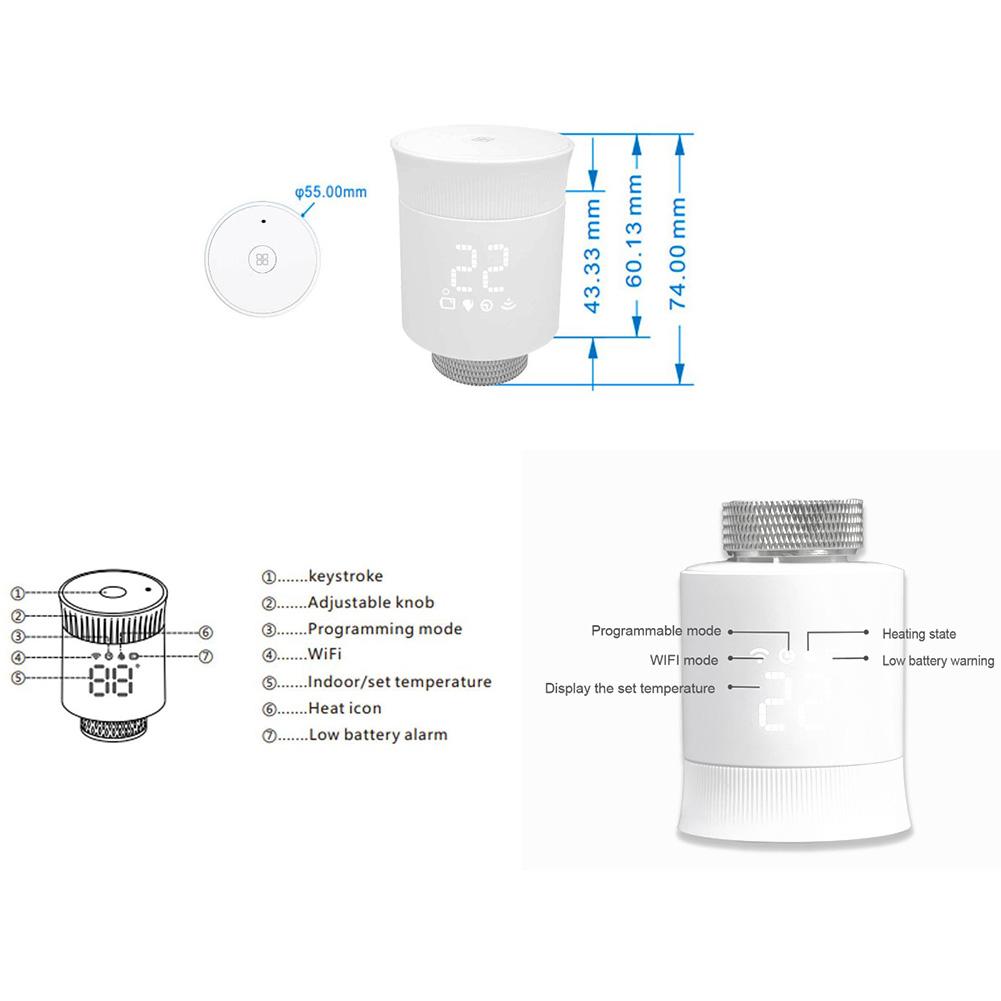 Programmable Heating Valve with Smart Radiator Thermostat Featuring Remote Control for Home Temperature Adjustment