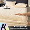 Winter Embossed Plush Fitted Sheet Soft Warm Coral Velvet Mattress Protector Cover Queen Size Deep Pocket Elastic Bed Sheet Set