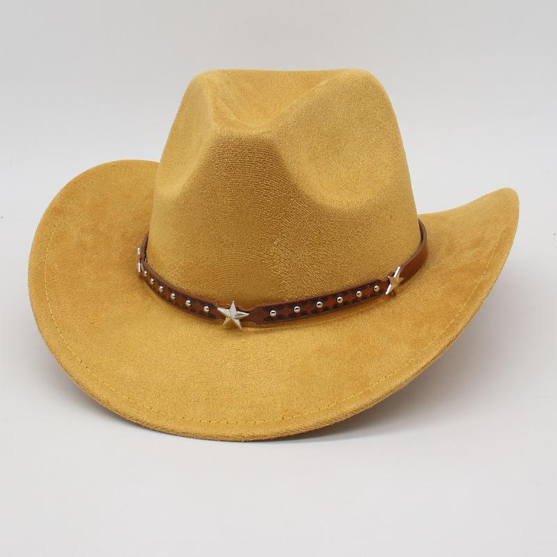 Jazz Hat Woolen Top Hat Fried Street British Style Cowboy Hat Internet Celebrity Wide Brim Concave Simple Styling Lady
