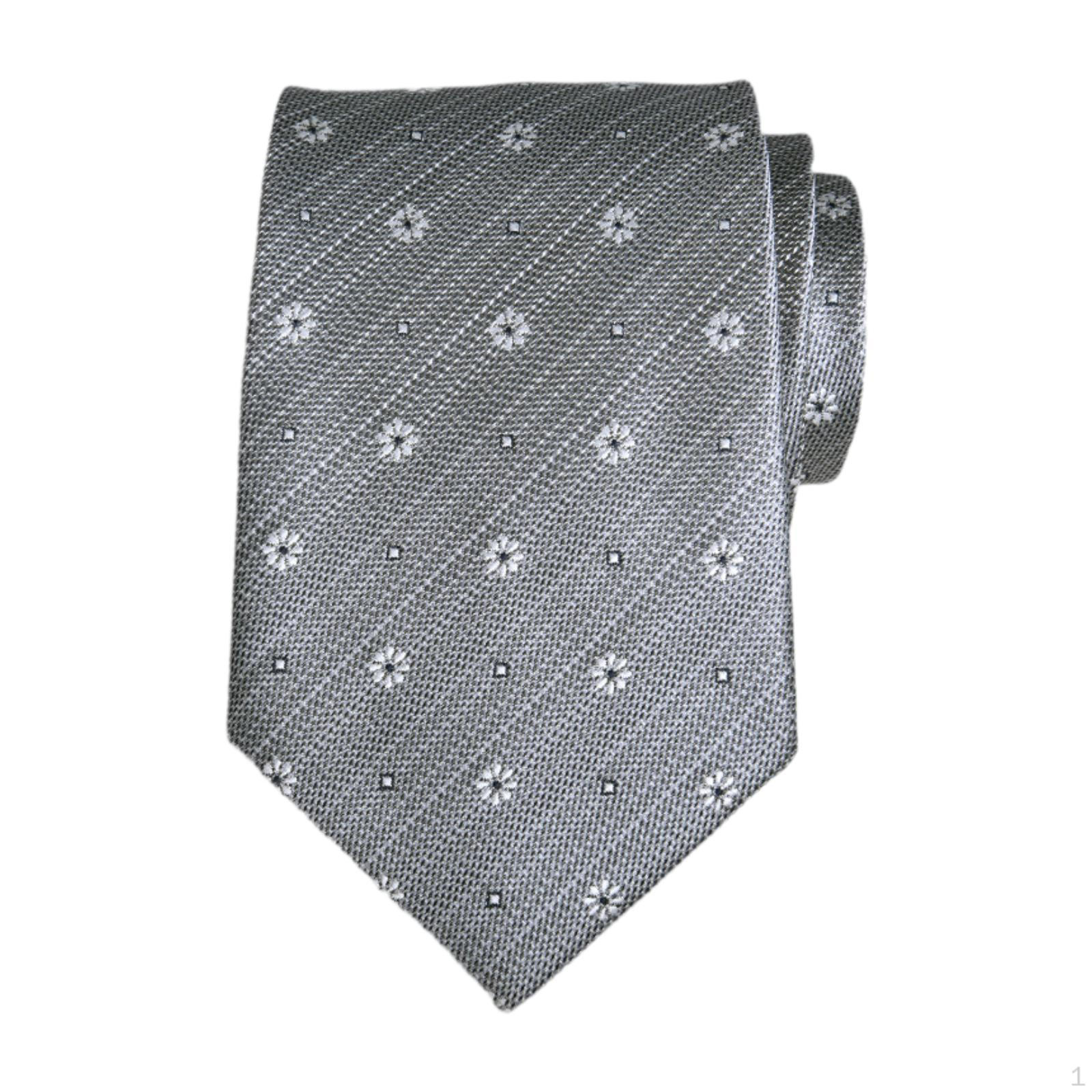 

Мужской цветочный галстук длиной 57,09 дюйма, формальный галстук для повседневной носки, подарок на день рождения серый