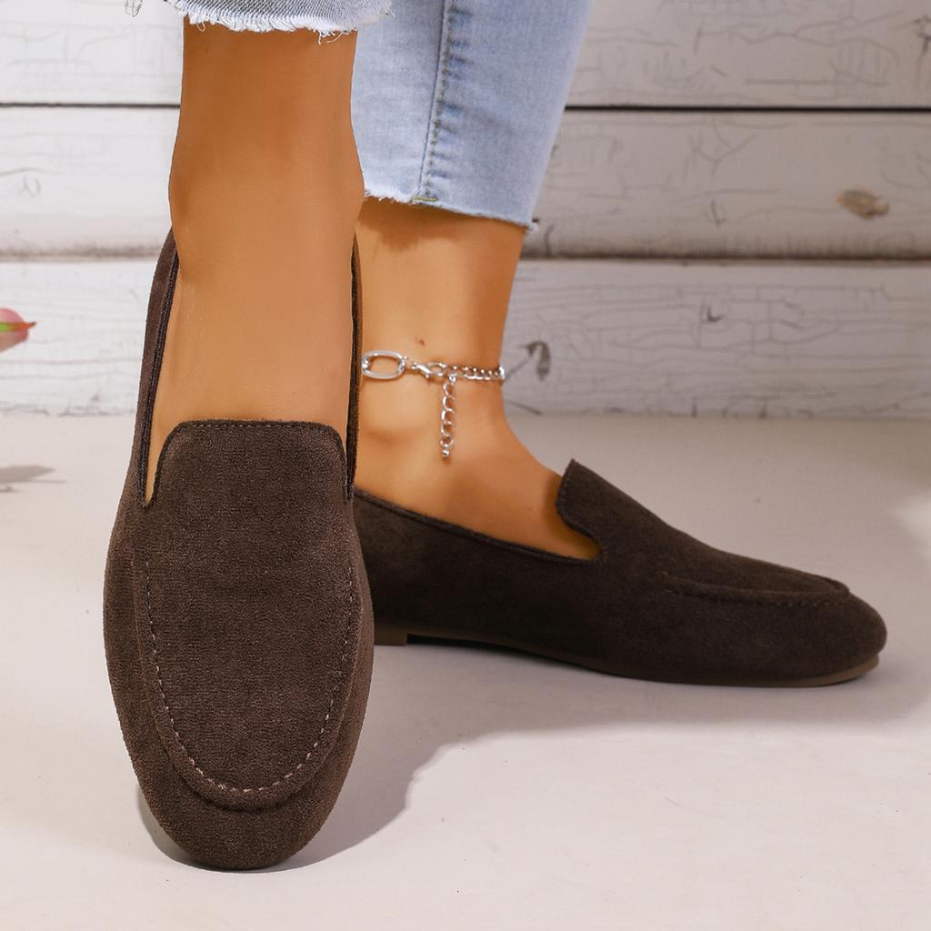Men's Classic Round Toe Loafers Slip On Casual Dress Shoes with Suede Upper and Flexible Sole for Everyday Wear