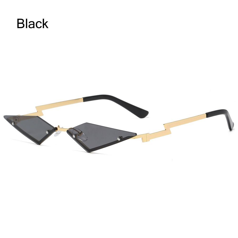 Metal Frame Lozenge Sunglasses Rimless Halloween Eyeglasses Polygon Sun Glasses  for Women & Men